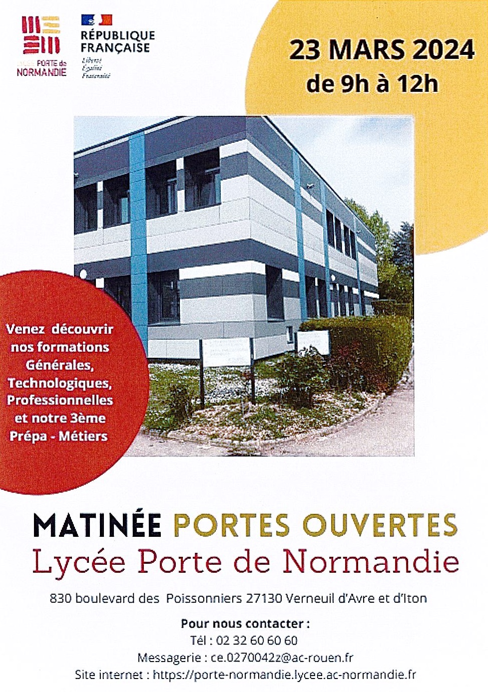 Lycée Porte de Normandie - Portes ouvertes