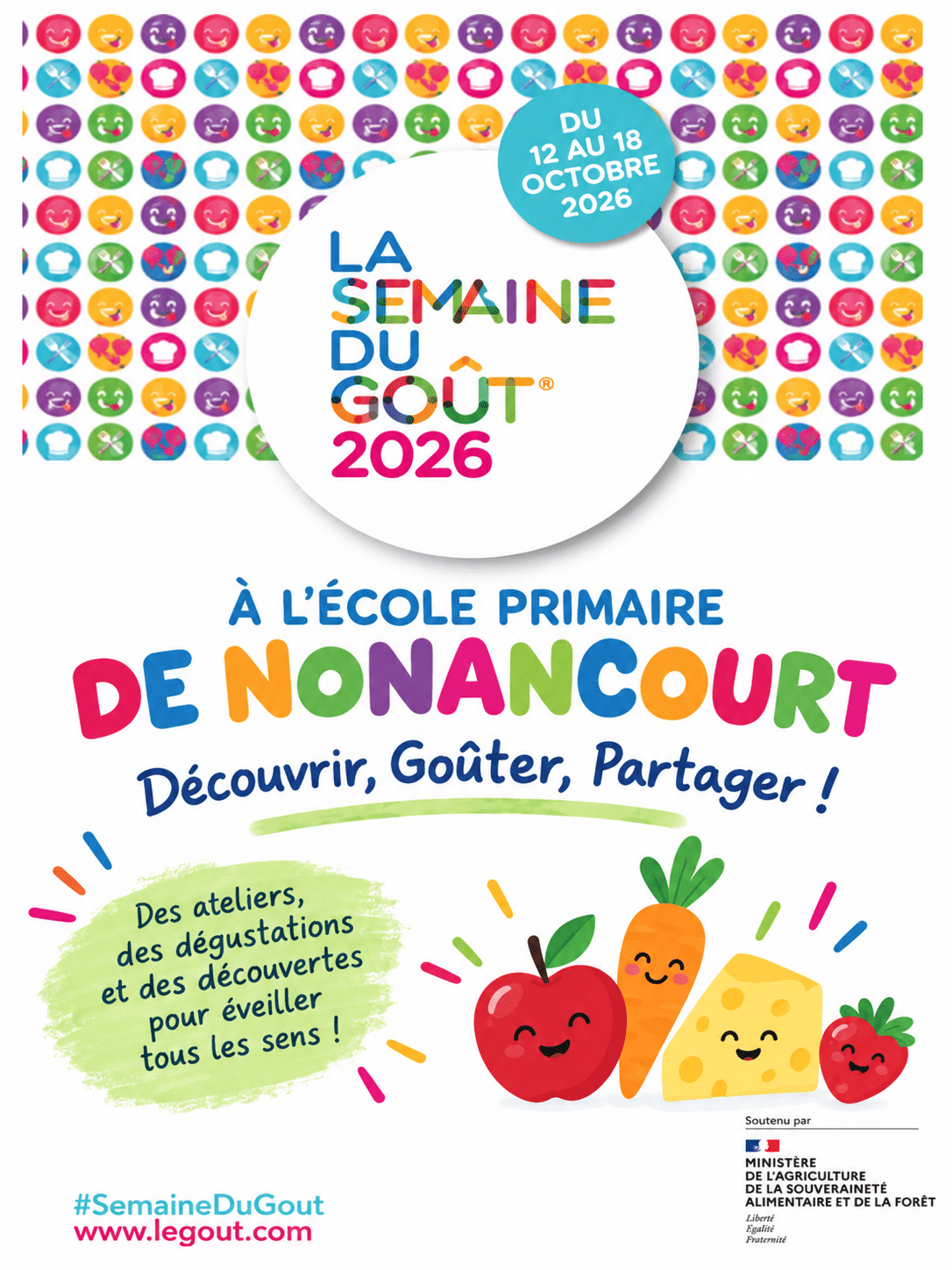 Affiche colorée de la Semaine du Goût