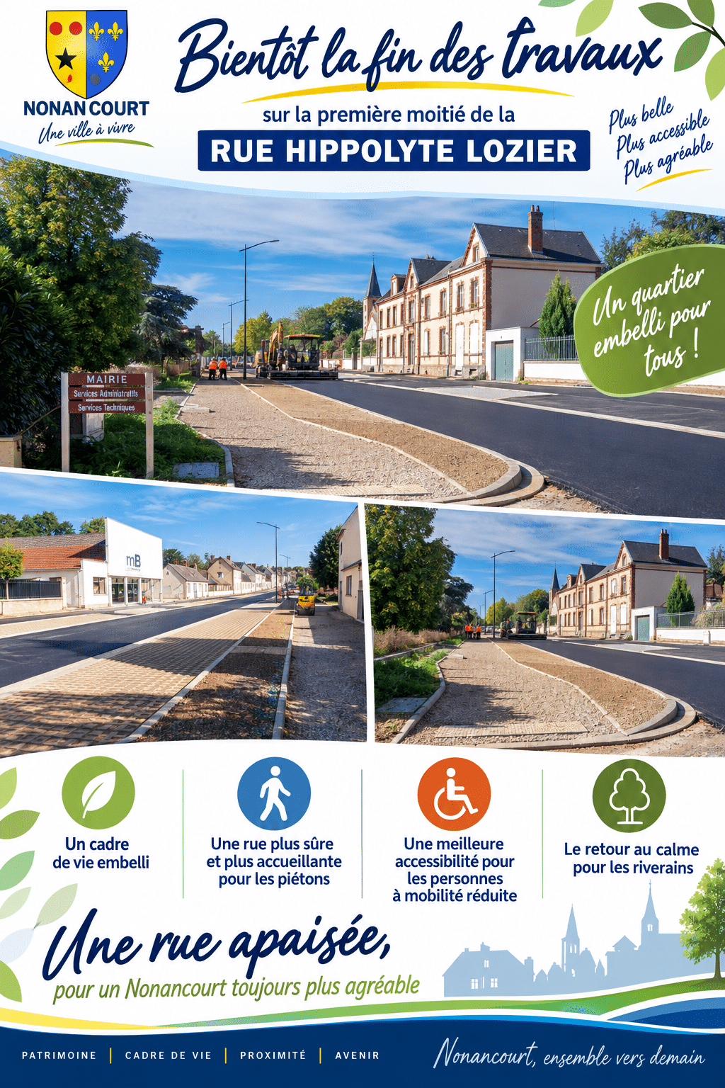Affiche municipale « Bientôt la fin des travaux »